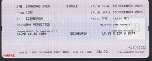 York至Edinburgh的車票